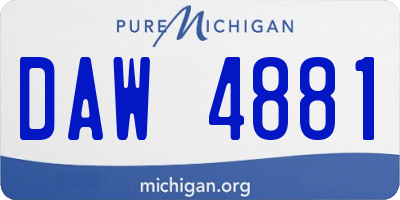 MI license plate DAW4881