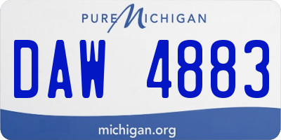 MI license plate DAW4883