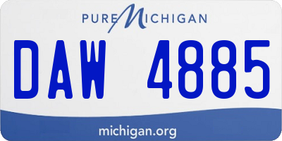 MI license plate DAW4885