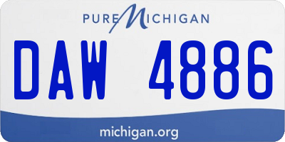 MI license plate DAW4886
