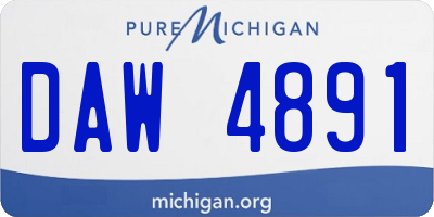 MI license plate DAW4891