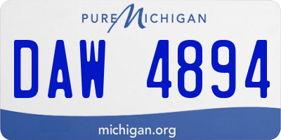 MI license plate DAW4894