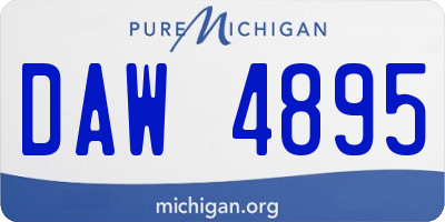 MI license plate DAW4895