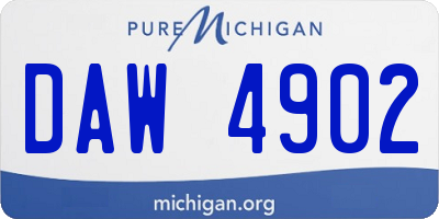 MI license plate DAW4902