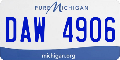 MI license plate DAW4906