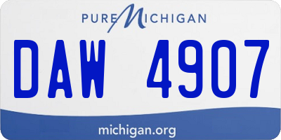 MI license plate DAW4907