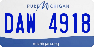 MI license plate DAW4918