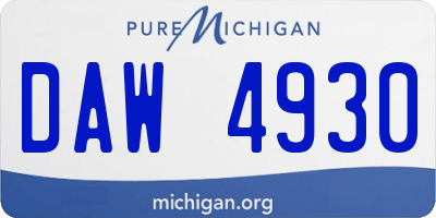 MI license plate DAW4930