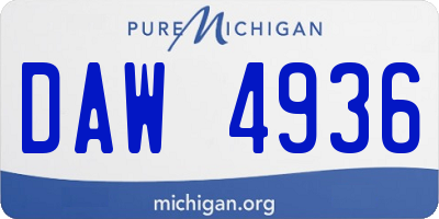 MI license plate DAW4936