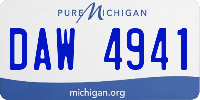 MI license plate DAW4941
