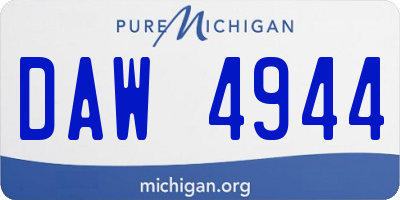 MI license plate DAW4944