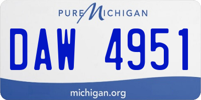 MI license plate DAW4951