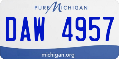 MI license plate DAW4957