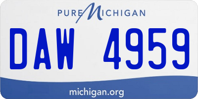 MI license plate DAW4959
