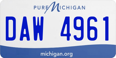MI license plate DAW4961
