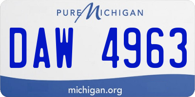 MI license plate DAW4963