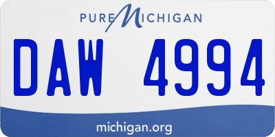 MI license plate DAW4994