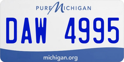 MI license plate DAW4995