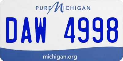 MI license plate DAW4998
