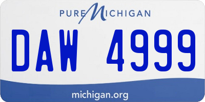 MI license plate DAW4999