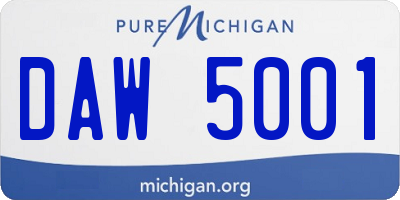 MI license plate DAW5001