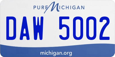 MI license plate DAW5002