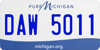 MI license plate DAW5011