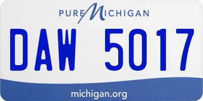MI license plate DAW5017