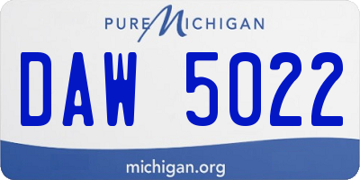 MI license plate DAW5022