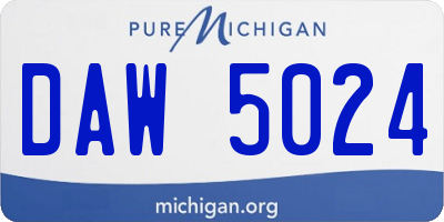 MI license plate DAW5024