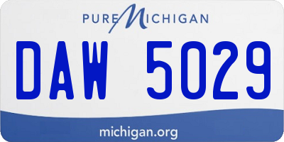 MI license plate DAW5029