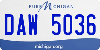 MI license plate DAW5036