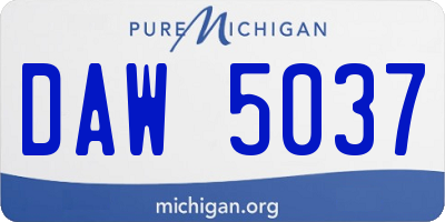 MI license plate DAW5037