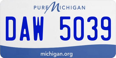 MI license plate DAW5039