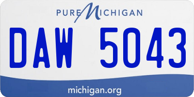 MI license plate DAW5043