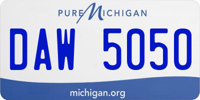 MI license plate DAW5050