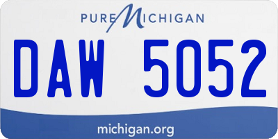 MI license plate DAW5052