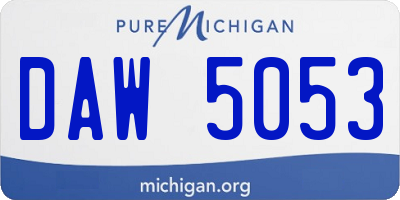 MI license plate DAW5053