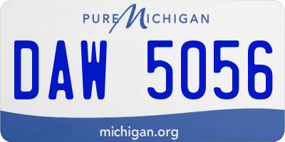 MI license plate DAW5056
