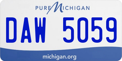 MI license plate DAW5059