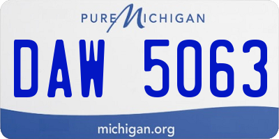 MI license plate DAW5063