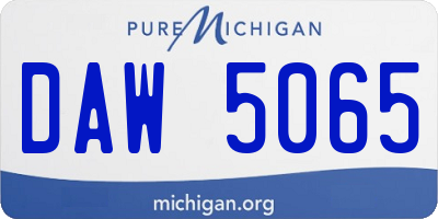 MI license plate DAW5065