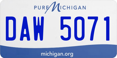 MI license plate DAW5071