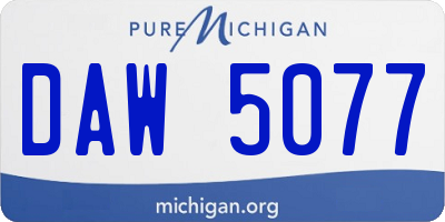 MI license plate DAW5077