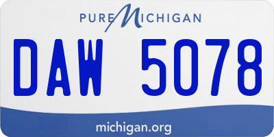 MI license plate DAW5078