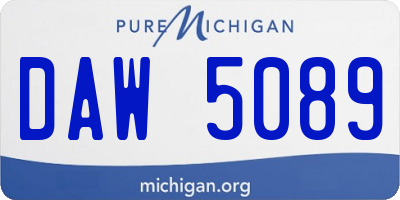 MI license plate DAW5089
