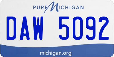 MI license plate DAW5092