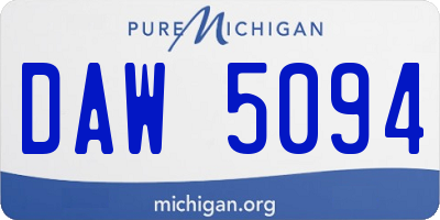MI license plate DAW5094