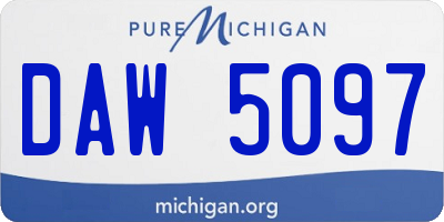 MI license plate DAW5097