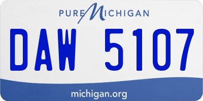 MI license plate DAW5107